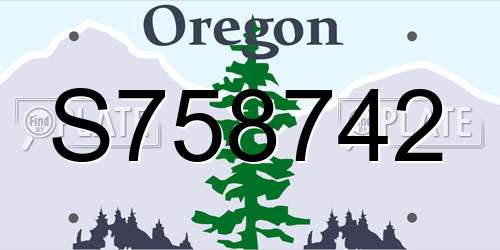 S758742 Oregon License Plate