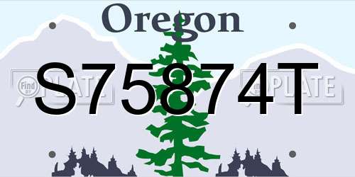 S75874T Oregon License Plate
