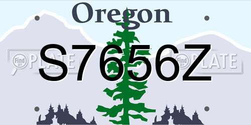 S7656Z Oregon License Plate