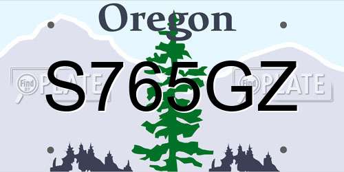 S765GZ Oregon License Plate