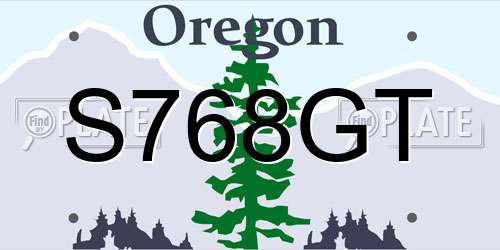 S768GT Oregon License Plate
