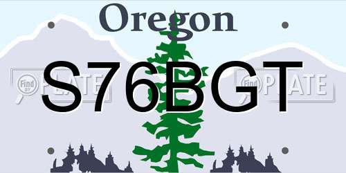 S76BGT Oregon License Plate