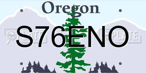 S76ENO Oregon License Plate