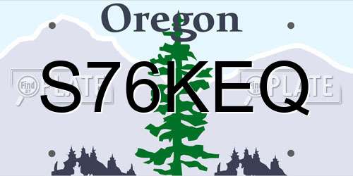 S76KEQ Oregon License Plate