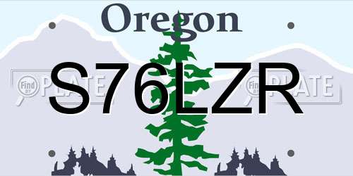 S76LZR Oregon License Plate