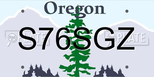 S76SGZ Oregon License Plate