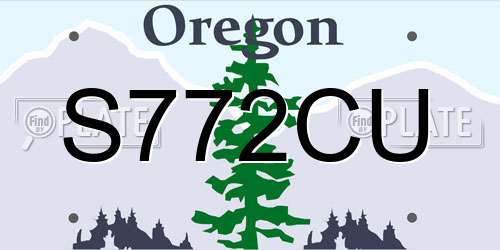S772CU Oregon License Plate
