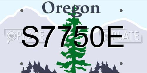S7750E Oregon License Plate