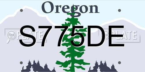 S775DE Oregon License Plate