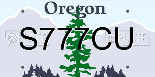 S777CU Oregon License Plate