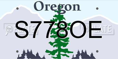 S778OE Oregon License Plate