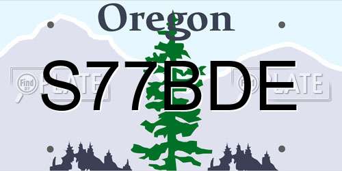 S77BDE Oregon License Plate