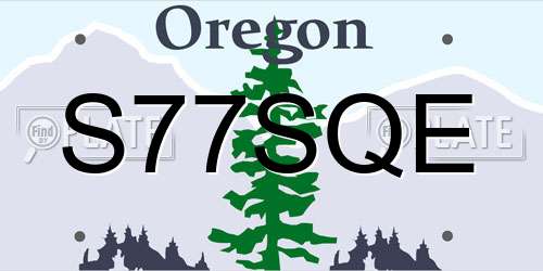S77SQE Oregon License Plate
