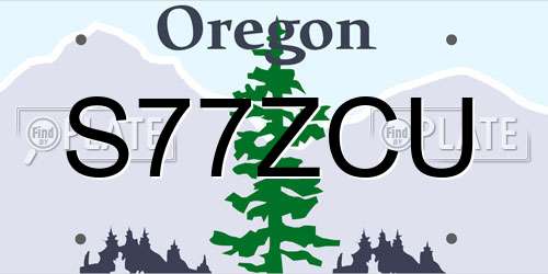 S77ZCU Oregon License Plate