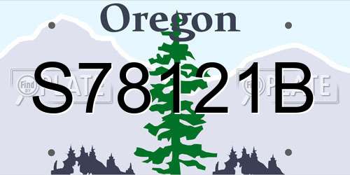 S78121B Oregon License Plate