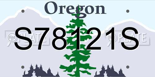 S78121S Oregon License Plate