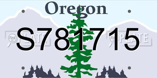S781715 Oregon License Plate