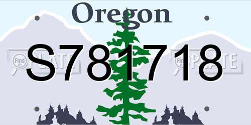 S781718 Oregon License Plate