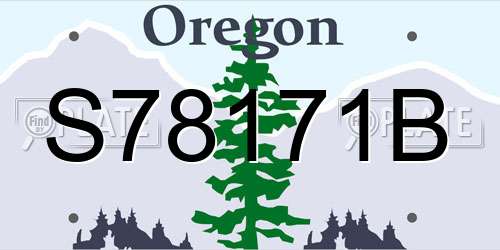 S78171B Oregon License Plate