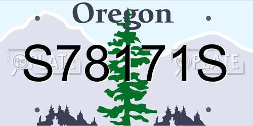 S78171S Oregon License Plate