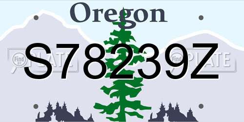 S78239Z Oregon License Plate