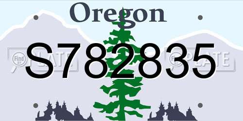 S782835 Oregon License Plate