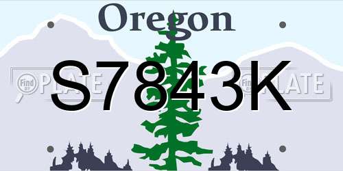 S7843K Oregon License Plate