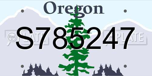 S785247 Oregon License Plate