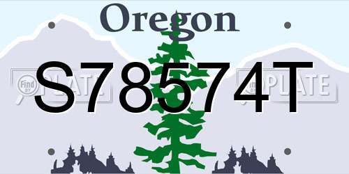 S78574T Oregon License Plate