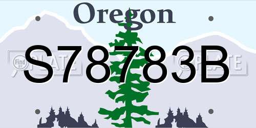 S78783B Oregon License Plate