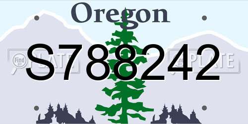 S788242 Oregon License Plate