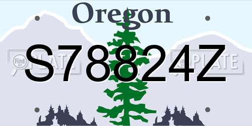 S78824Z Oregon License Plate