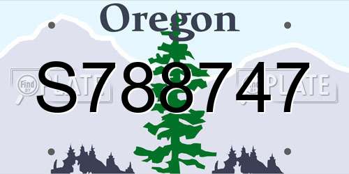 S788747 Oregon License Plate