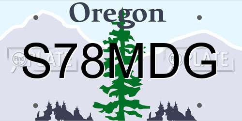 S78MDG Oregon License Plate