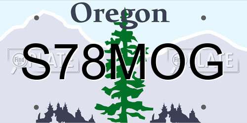 S78MOG Oregon License Plate