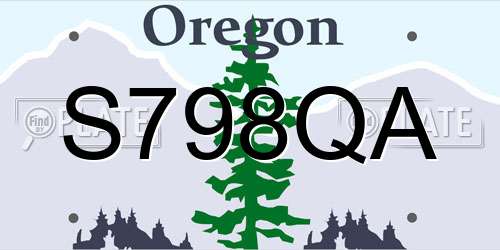 S798QA Oregon License Plate