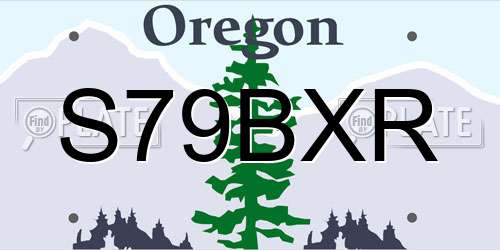 S79BXR Oregon License Plate