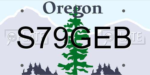 S79GEB Oregon License Plate