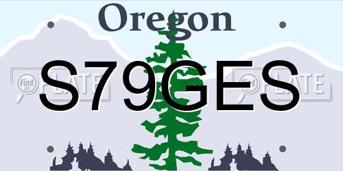 S79GES Oregon License Plate