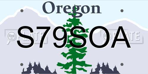 S79SOA Oregon License Plate