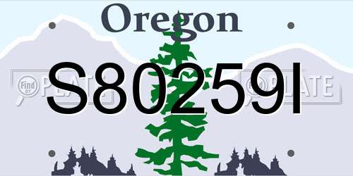 S80259I Oregon License Plate
