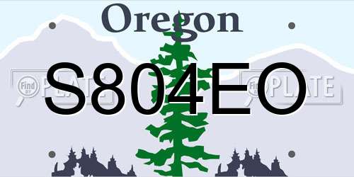 S804EO Oregon License Plate