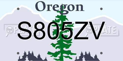 S805ZV Oregon License Plate