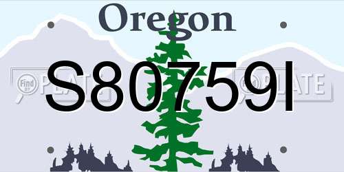 S80759I Oregon License Plate