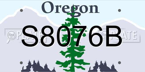 S8076B Oregon License Plate