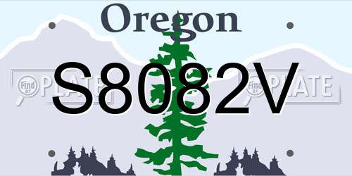 S8082V Oregon License Plate