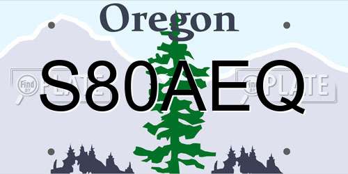 S80AEQ Oregon License Plate