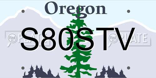 S80STV Oregon License Plate