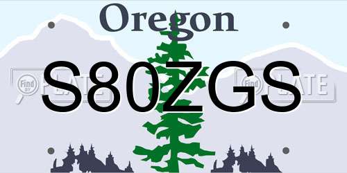 S80ZGS Oregon License Plate