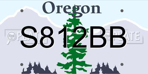 S812BB Oregon License Plate